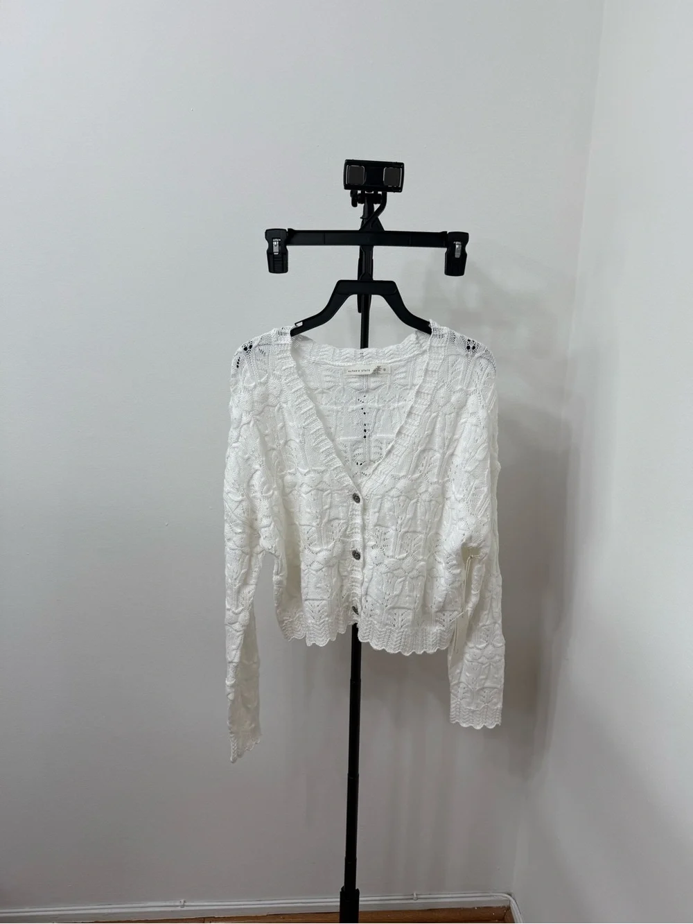Altar'd State Cream Crochet Knit Cardigan - Picture 5 of 7